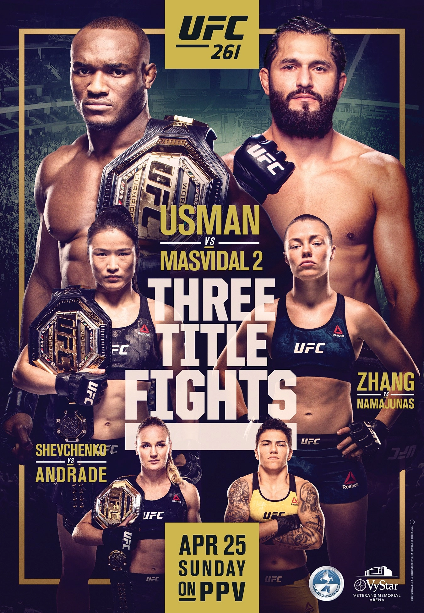 UFC 261 live sports coverage included with GEARS TV IPTV subscription